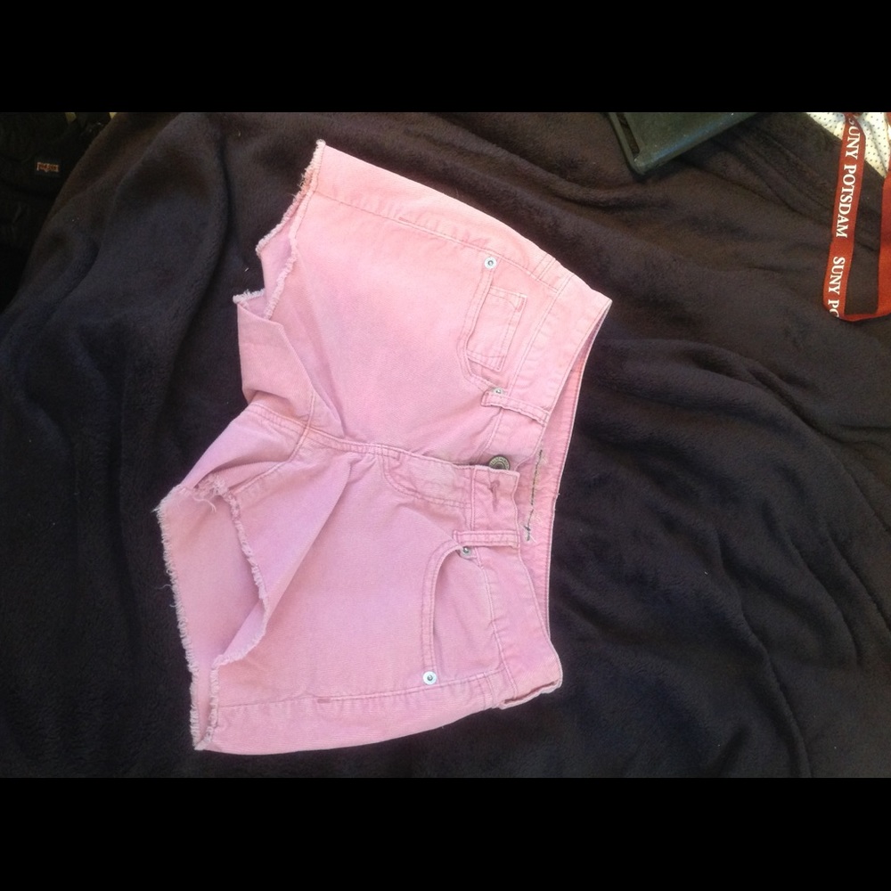 American eagle pink jean shorts size 2
